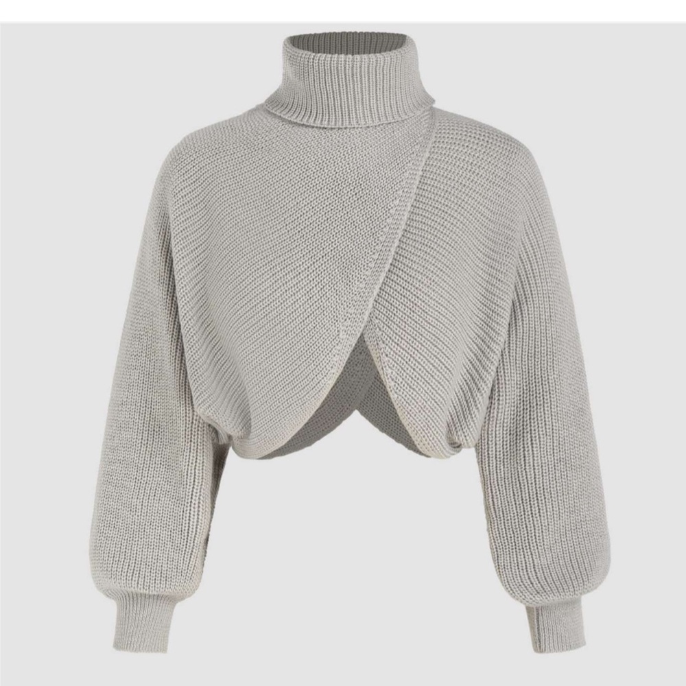 NWT: High Neck Cropped Sweater, 1X (16-18)
